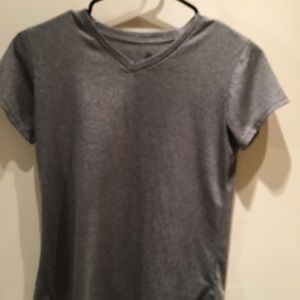 Girls Athletic gray v neck top
